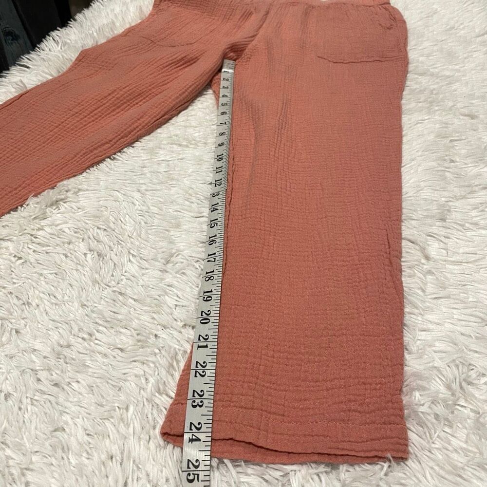 Marine Layer Paula Easy Tapered Cropped Pants in Pink Large - Picture 8 of 8